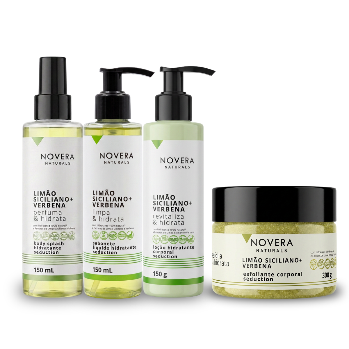 Kit Corporal Limão Siciliano + Verbena 4 itens | Sabonete, Esfoliante, Loção e Body Splash