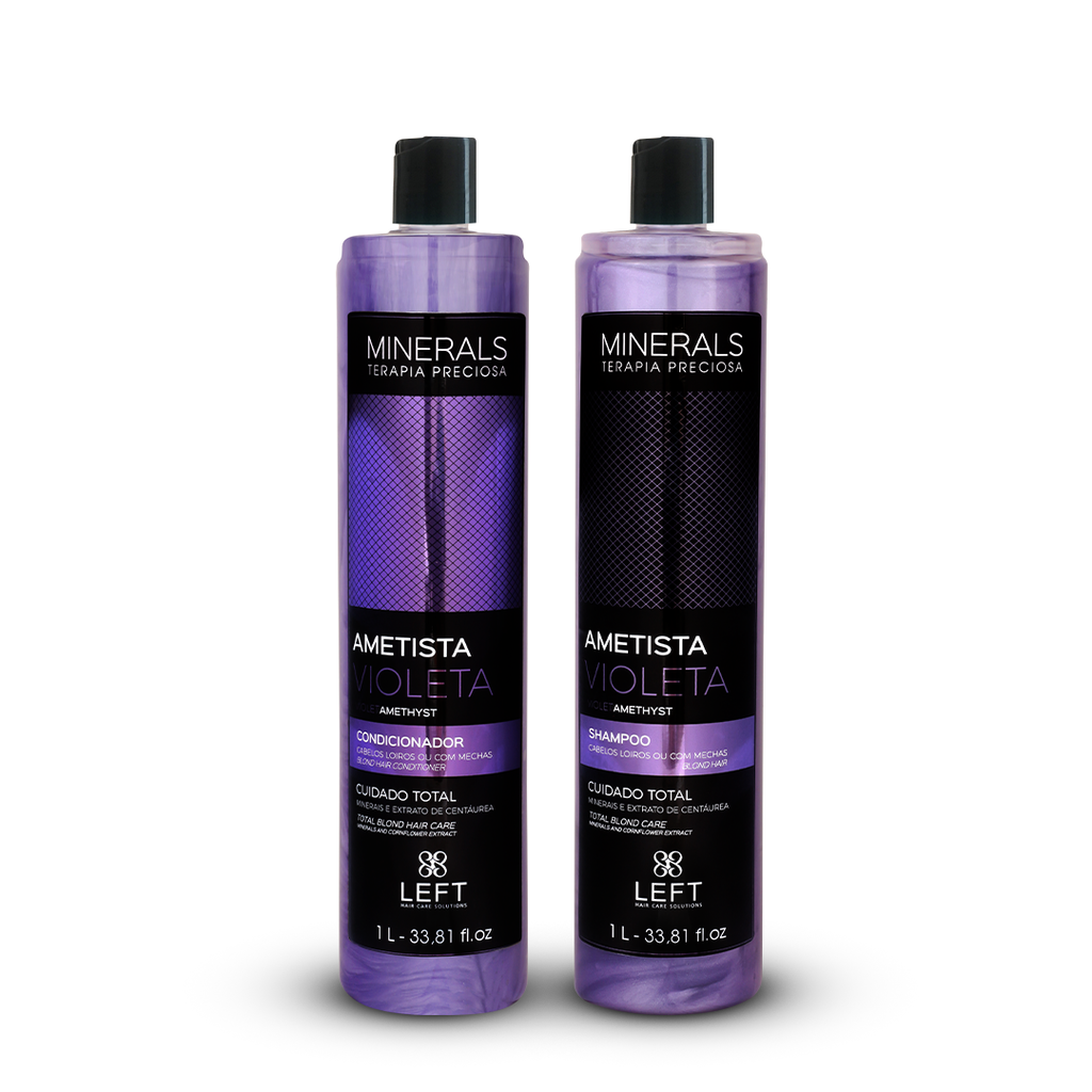 Kit Shampoo + Condicionador Minerals Ametista Violeta 2x1L Cabelos Loiros ou com Mechas