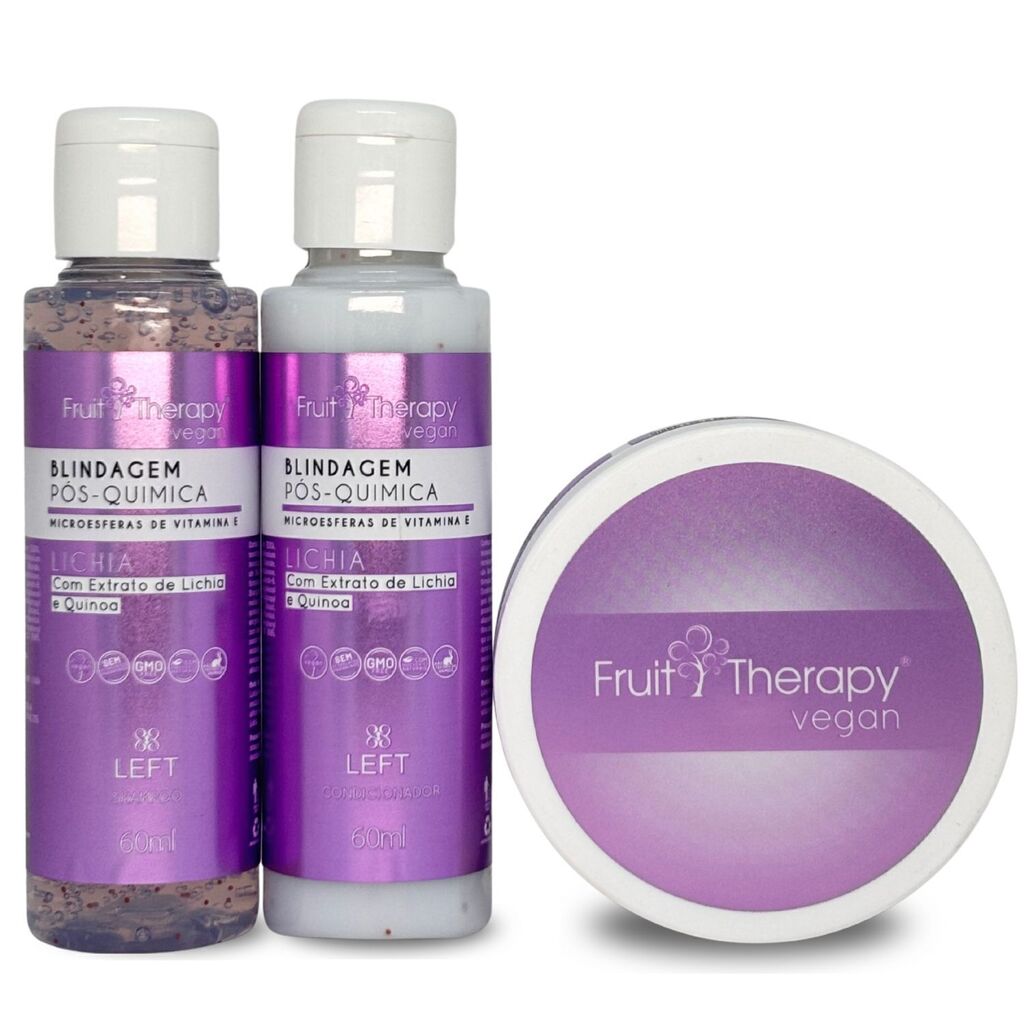Kit Mini Fruit Therapy Lichia Blindagem Pós-Química c/ 3 Produtos