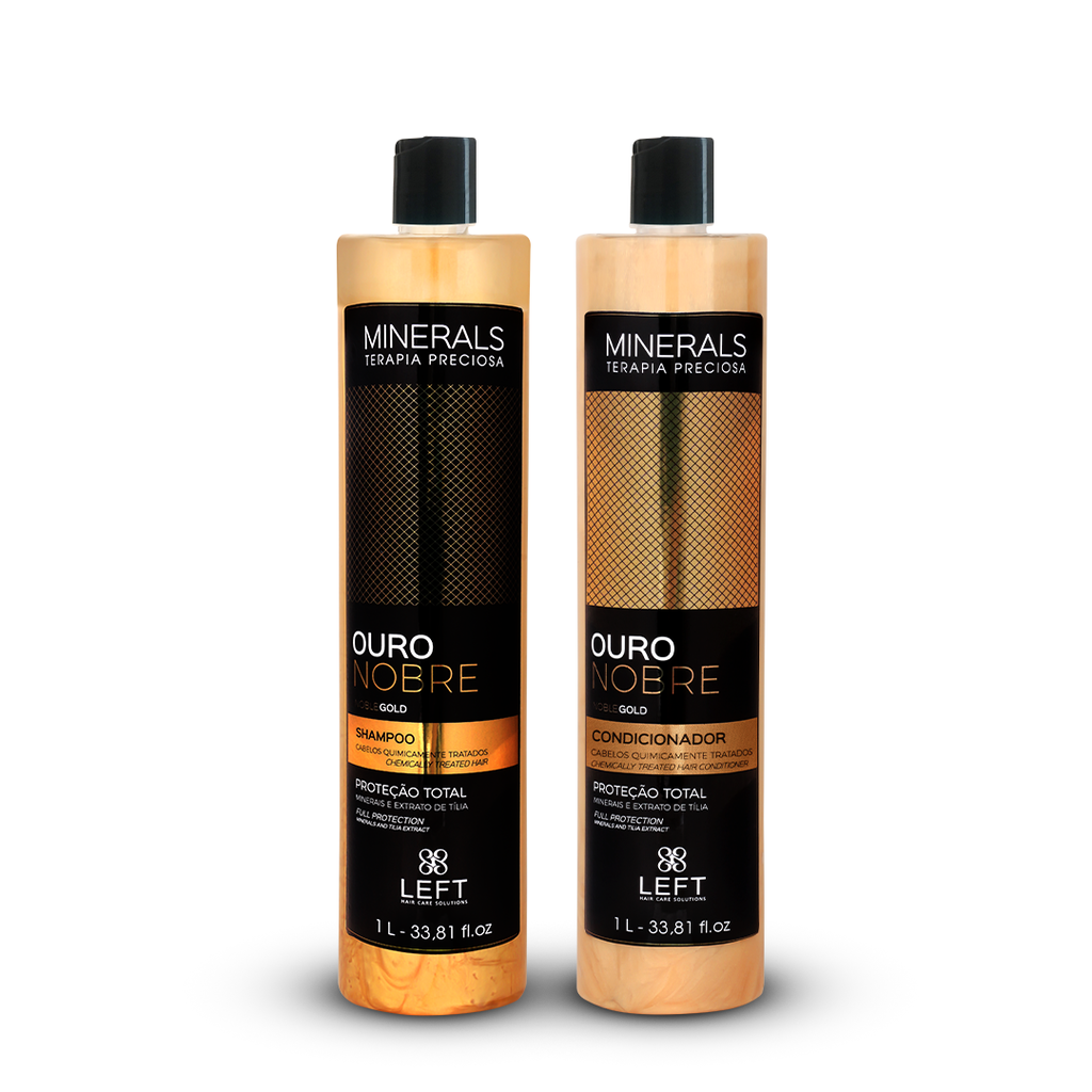 Kit Shampoo + Condicionador Minerals Ouro Nobre 2x1L Cabelos com Química