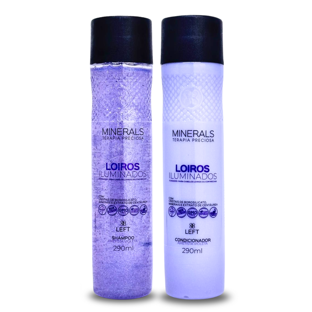 Kit Shampoo + Condicionador Loiros Iluminados Ametista Violeta 2x290ml Cabelos Loiros ou com Mechas
