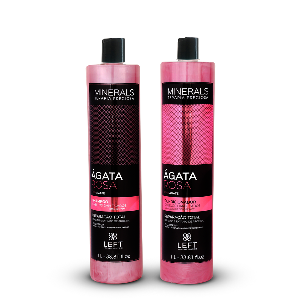 Kit Shampoo + Condicionador Minerals Ágata Rosa 2x1L Cabelos Danificados