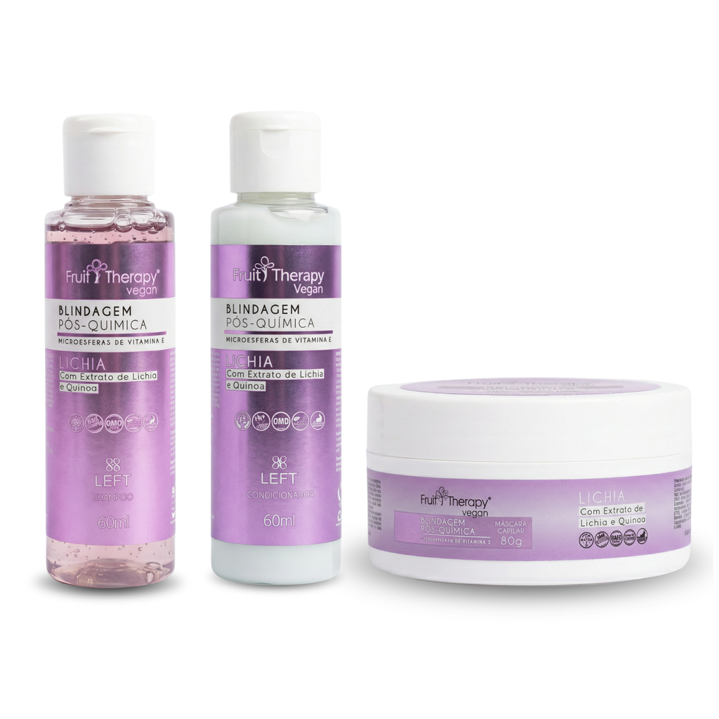 Kit Mini Fruit Therapy Lichia Blindagem Pós-Química c/ 3 Produtos