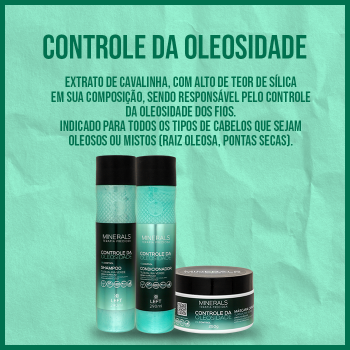Kit Controle da Oleosidade Turmalina Verde Home Care (3 itens) Cabelos Mistos ou Oleosos