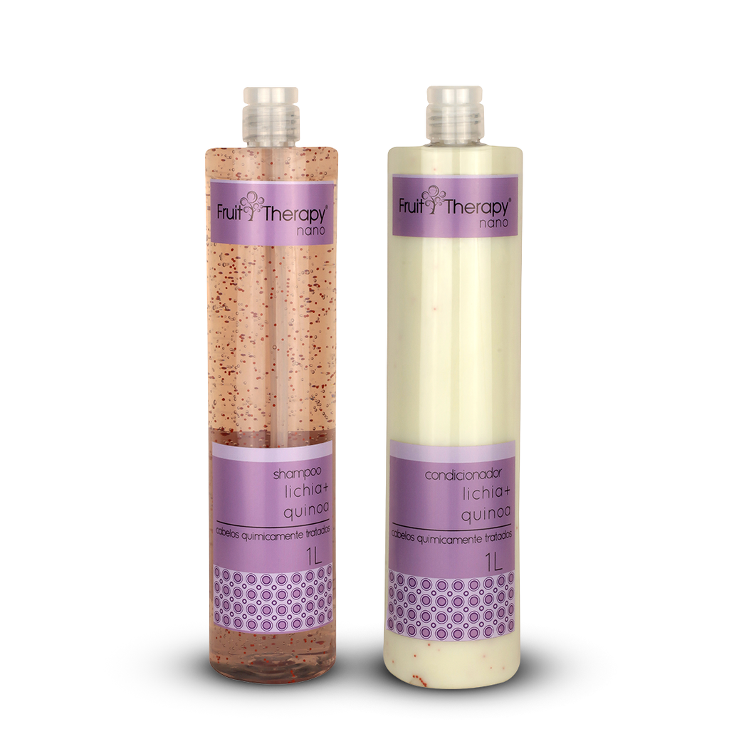 Kit Shampoo + Condicionador Lichia e Quinoa Fruit Therapy Nano 2x1L Cabelo com Química