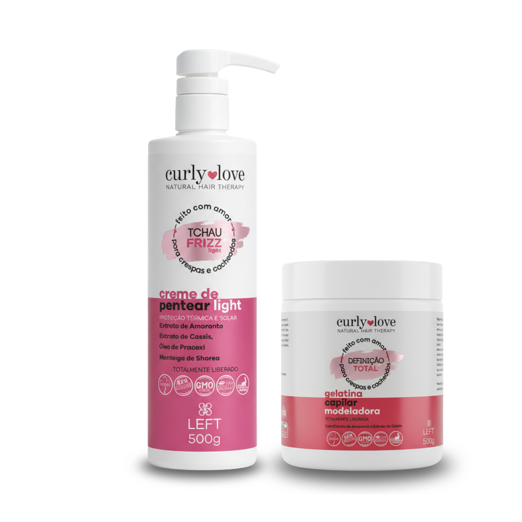 Kit Finalização Light- Creme de Pentear Light Curly Love 500g + Gelatina Curly Love 500g
