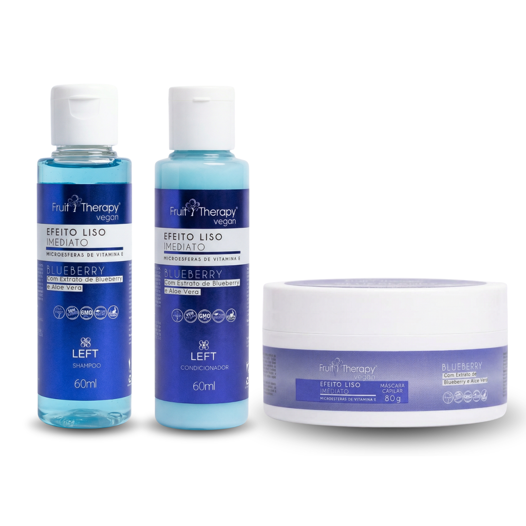 Kit Mini Fruit Therapy Blueberry Efeito Liso Imediato c/ 3 Produtos