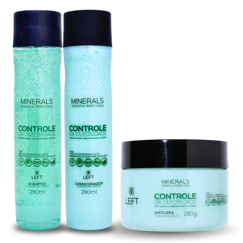 Kit Controle da Oleosidade Turmalina Verde Home Care (3 itens) Cabelos Mistos ou Oleosos