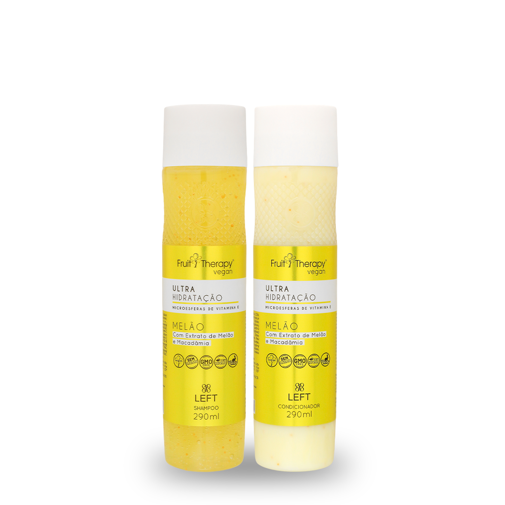 Kit Shampoo + Condicionador Ultra Hidratação Melão e Macadâmia Fruit Therapy Vegan 2x290ml Cabelo Seco ou Ressecado