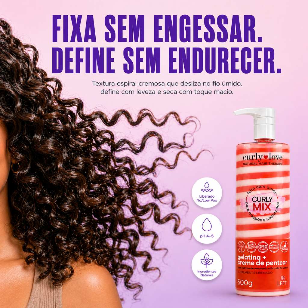 Curly Mix Gelatina + Creme de Pentear 500g - Curly Love