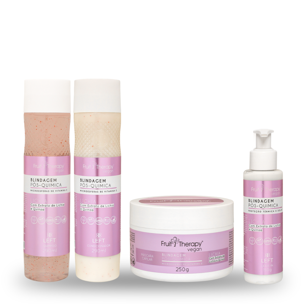 Kit Home Care Blindagem Pós Química Lichia e Quinoa Fruit Therapy Vegan (4 itens)