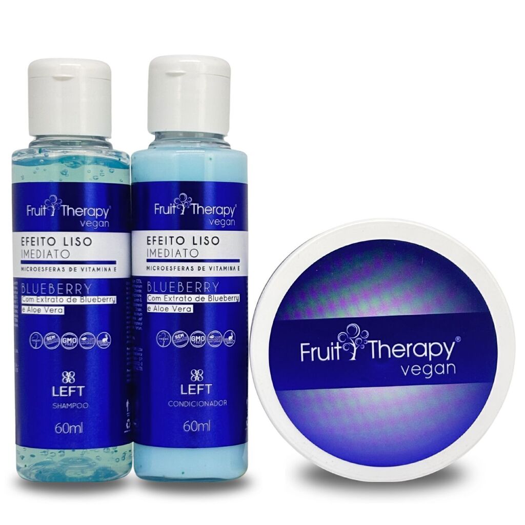Kit Mini Fruit Therapy Blueberry Efeito Liso Imediato  c/ 3 Produtos