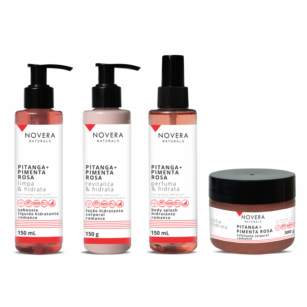 Kit Corporal Novera Naturals Pitanga + Pimenta Rosa - 4 itens