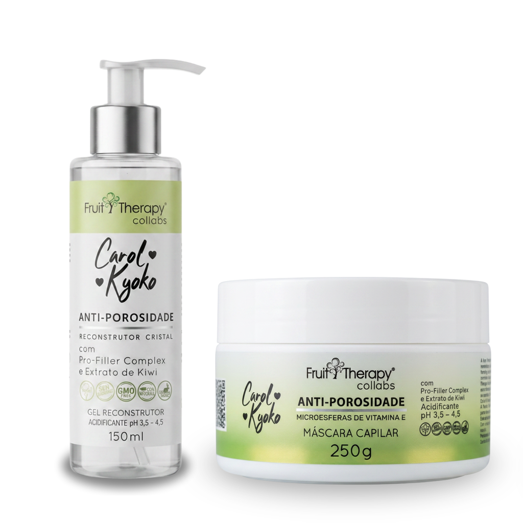 Máscara + Gel Reconstrutor Anti-Porosidade | Fruit Therapy Collabs Carol Kyoko