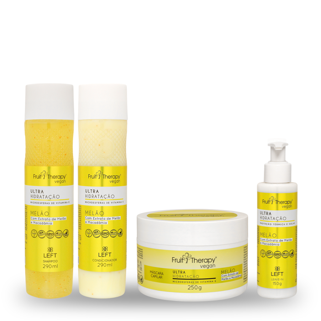 Kit Home Care Ultra Hidratação Melão e Macadâmia Fruit Therapy Vegan (4 itens)