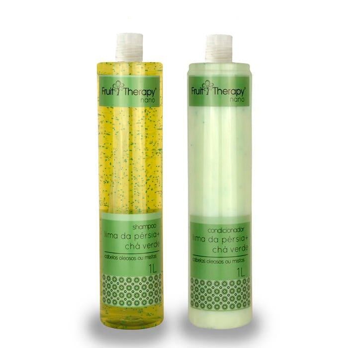 Kit Shampoo + Condicionador Lima da Pérsia e Chá Verde Fruit Therapy Nano 2x1L Cabelo Oleoso ou Misto
