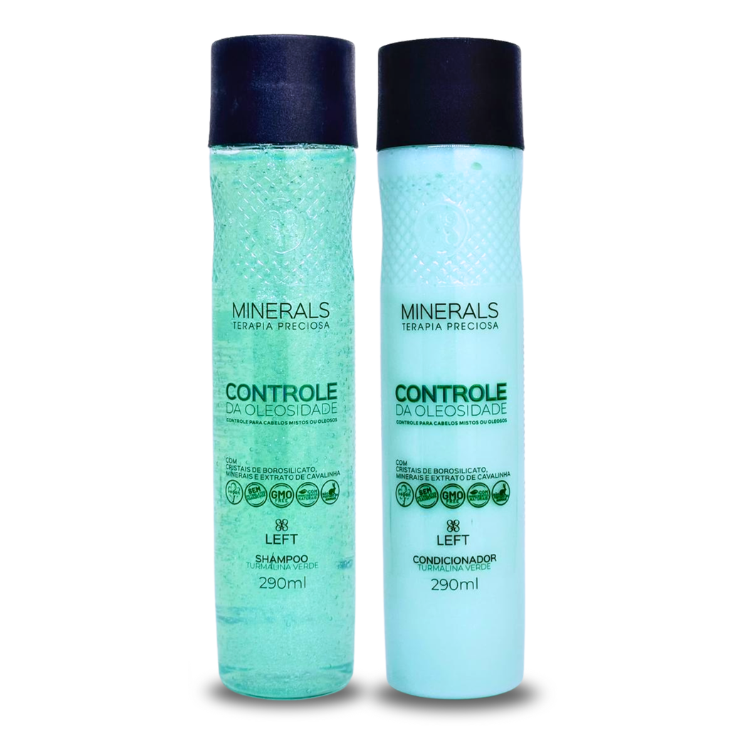 Kit Shampoo + Condicionador Controle da Oleosidade Turmalina Verde 2x290ml Cabelos Mistos ou Oleosos