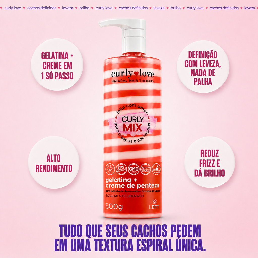Curly Mix Gelatina + Creme de Pentear 500g - Curly Love