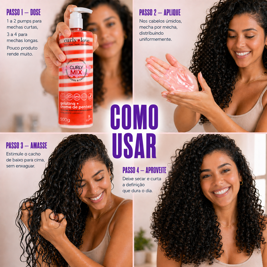 Curly Mix Gelatina + Creme de Pentear 500g - Curly Love