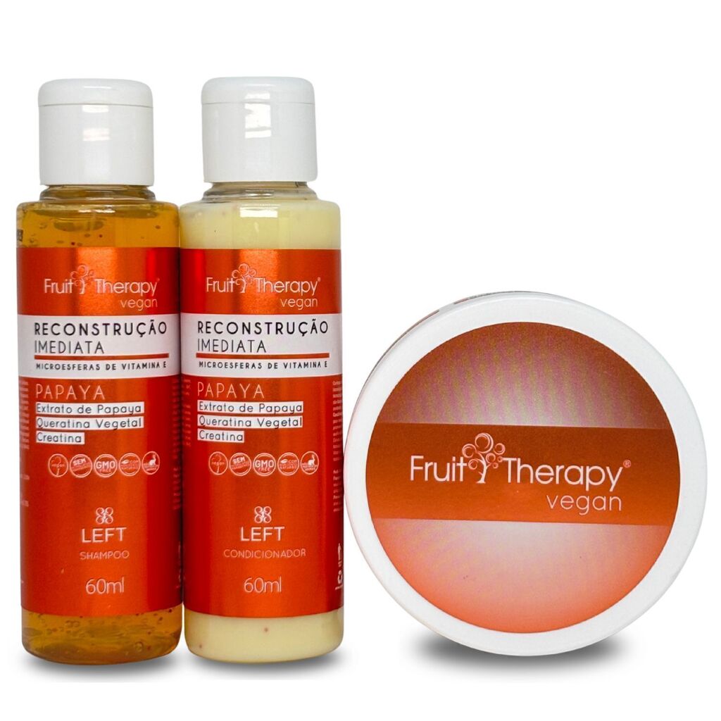 Kit Mini Fruit Therapy Papaya Reconstrução Imediata c/ 3 Produtos
