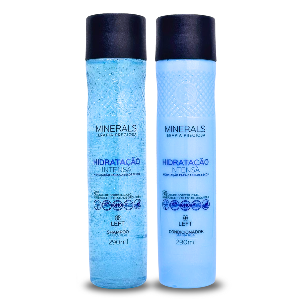 Kit Shampoo + Condicionador Hidratação Intensa Safira Real 2x290ml Cabelos Secos ou Ressecados