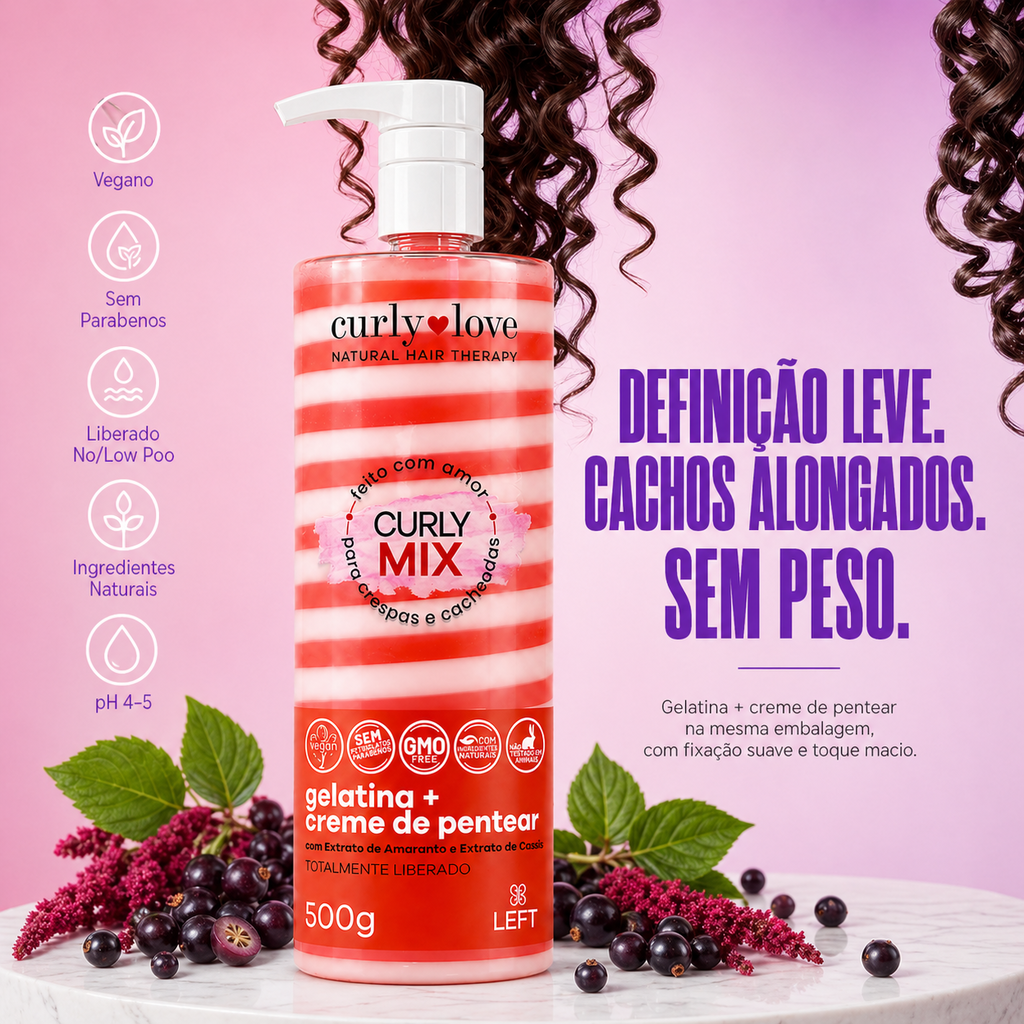 Curly Mix Gelatina + Creme de Pentear 500g - Curly Love